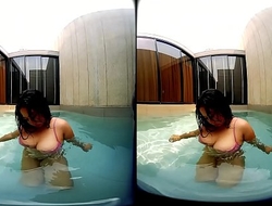 VRpussyVision.com - Girl with big tits in the pool