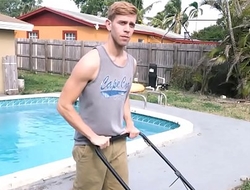 Bear Stepdad And Twink Son Fuck Outside After Yard Work